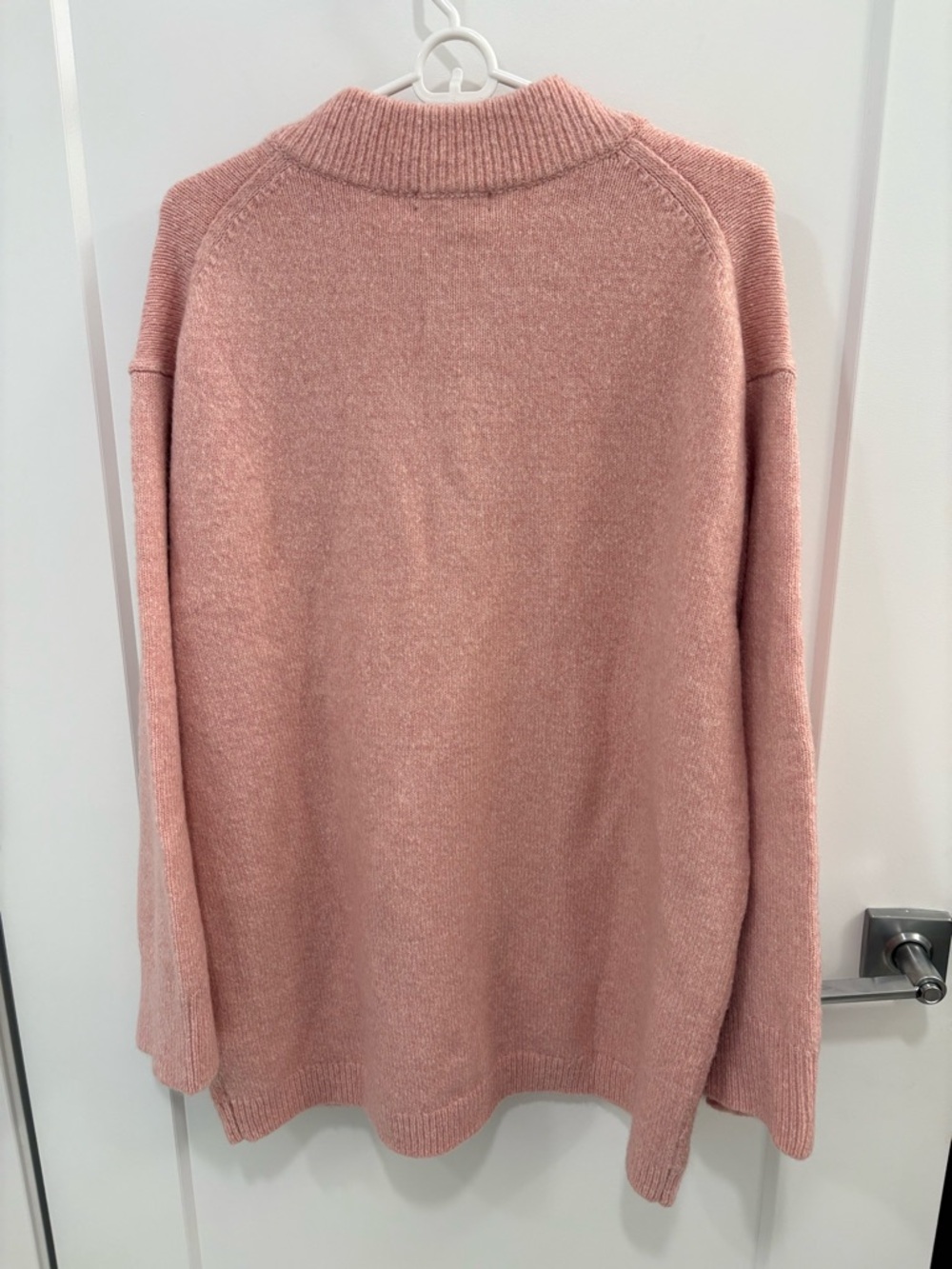 J.Crew Dusty Rose Oversized Milano Stitch Wool Alpaca Blend Cardigan Size Medium - Picture 10 of 16